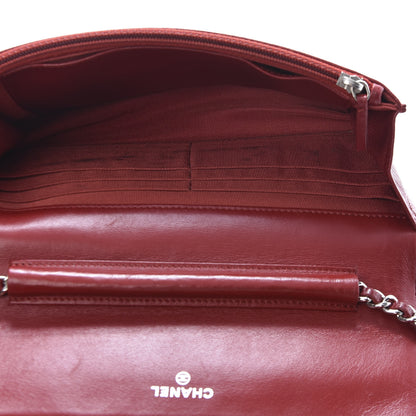 Chanel Lambskin Quilted Wallet On Chain WOC Red 5 of 13