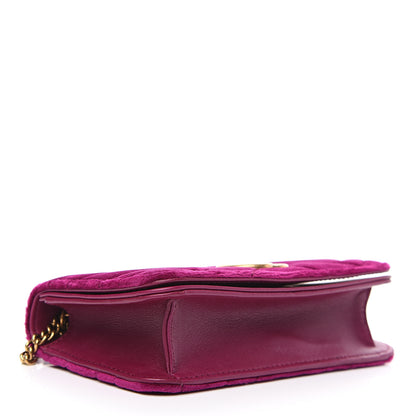 Gucci Velvet Matelasse GG Marmont Mini Bag Fuchsia Violet Cyclamen 3 of 10