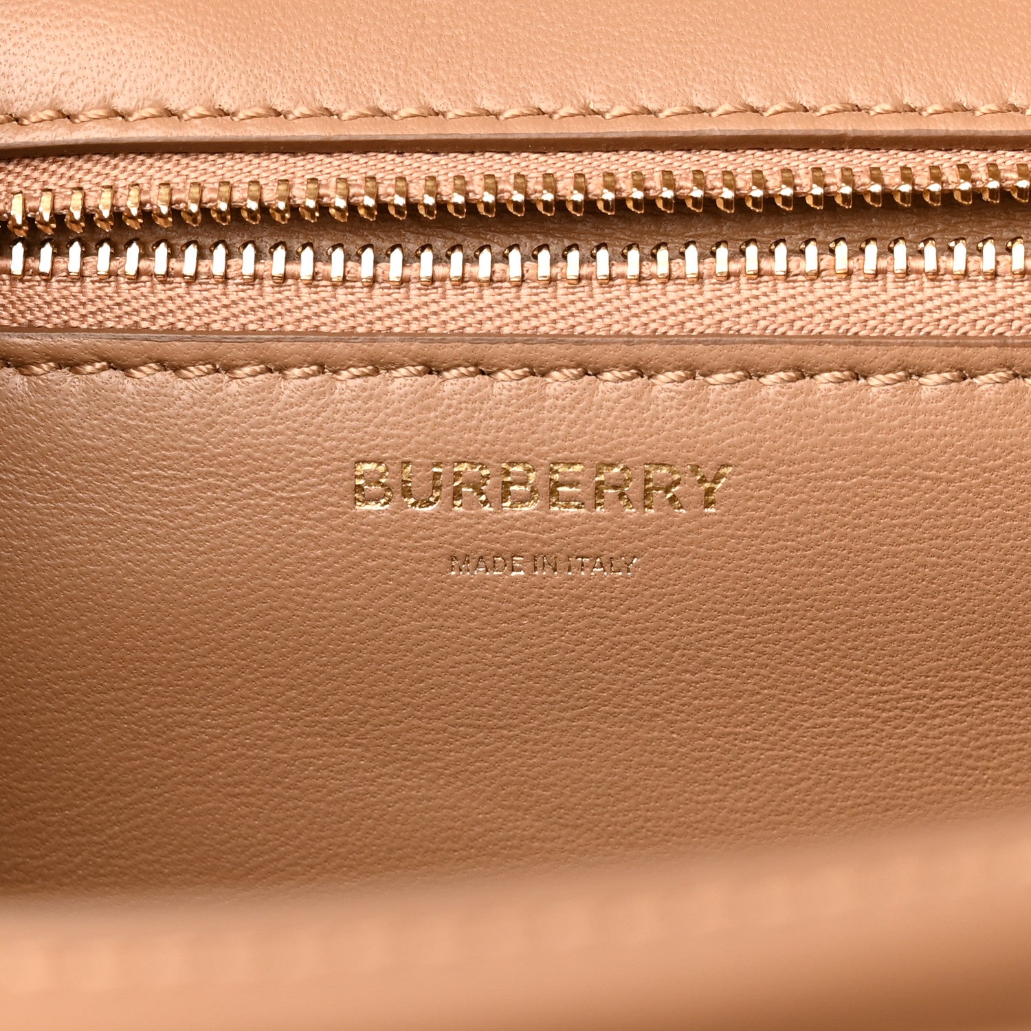 Burberry Calfskin Monogram Embossed Medium TB Bag Light Camel 6 of 10
