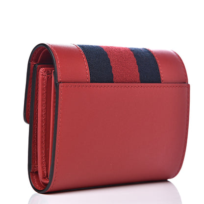 Gucci Calfskin Sylvie Wallet Hibiscus Red 2 of 7