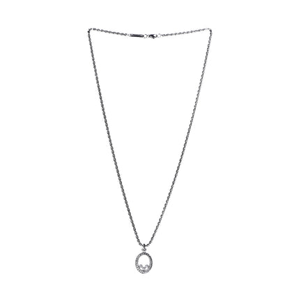Chopard 18K White Gold Diamond Happy Diamonds Icons Oval Pendant Necklace 2 of 5