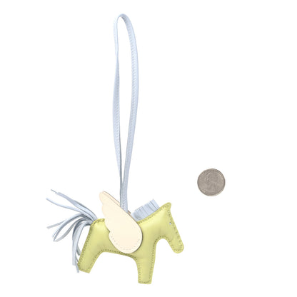 Hermes Milo Lambskin Grigri Rodeo Pegase Horse Bag Charm PM Jaune Bourgeon Bleu Brume Nata 2 of 5