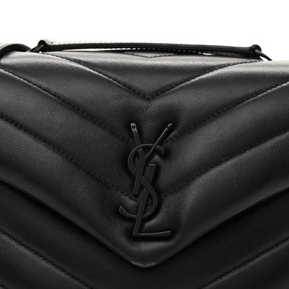 Saint Laurent Calfskin Y Quilted Monogram Monochrome Small Loulou Chain Satchel Black 9 of 15