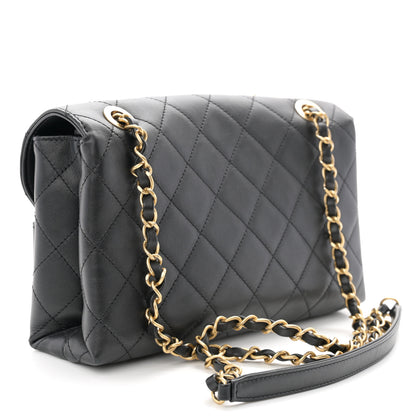 Chanel Calfskin Quilted Enchained Flap Black 3 of 10