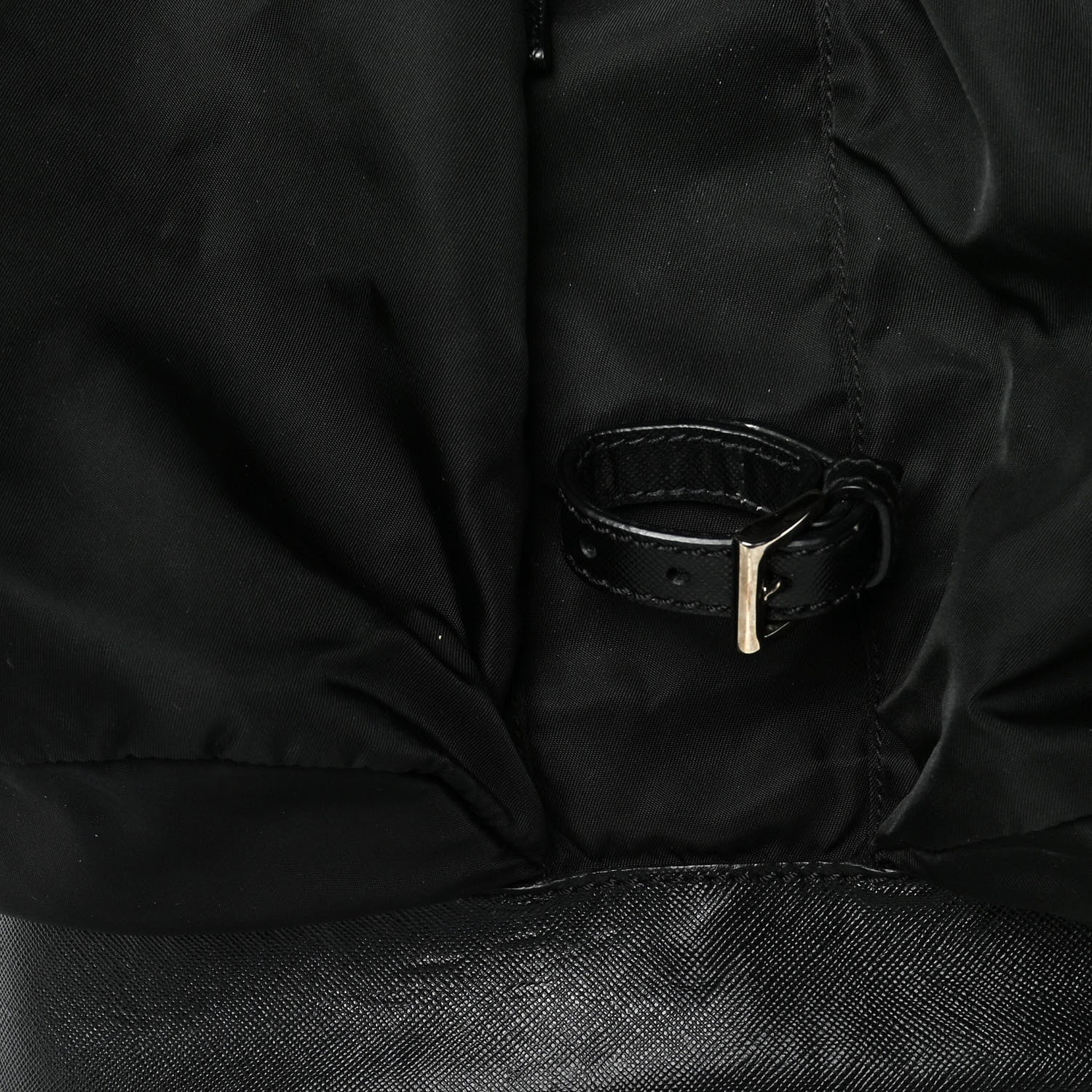 Prada Technical Nylon Saffiano Double Buckle Backpack Black 13 of 14