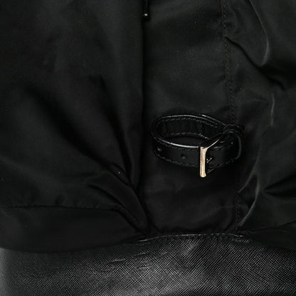 Prada Technical Nylon Saffiano Double Buckle Backpack Black 13 of 14
