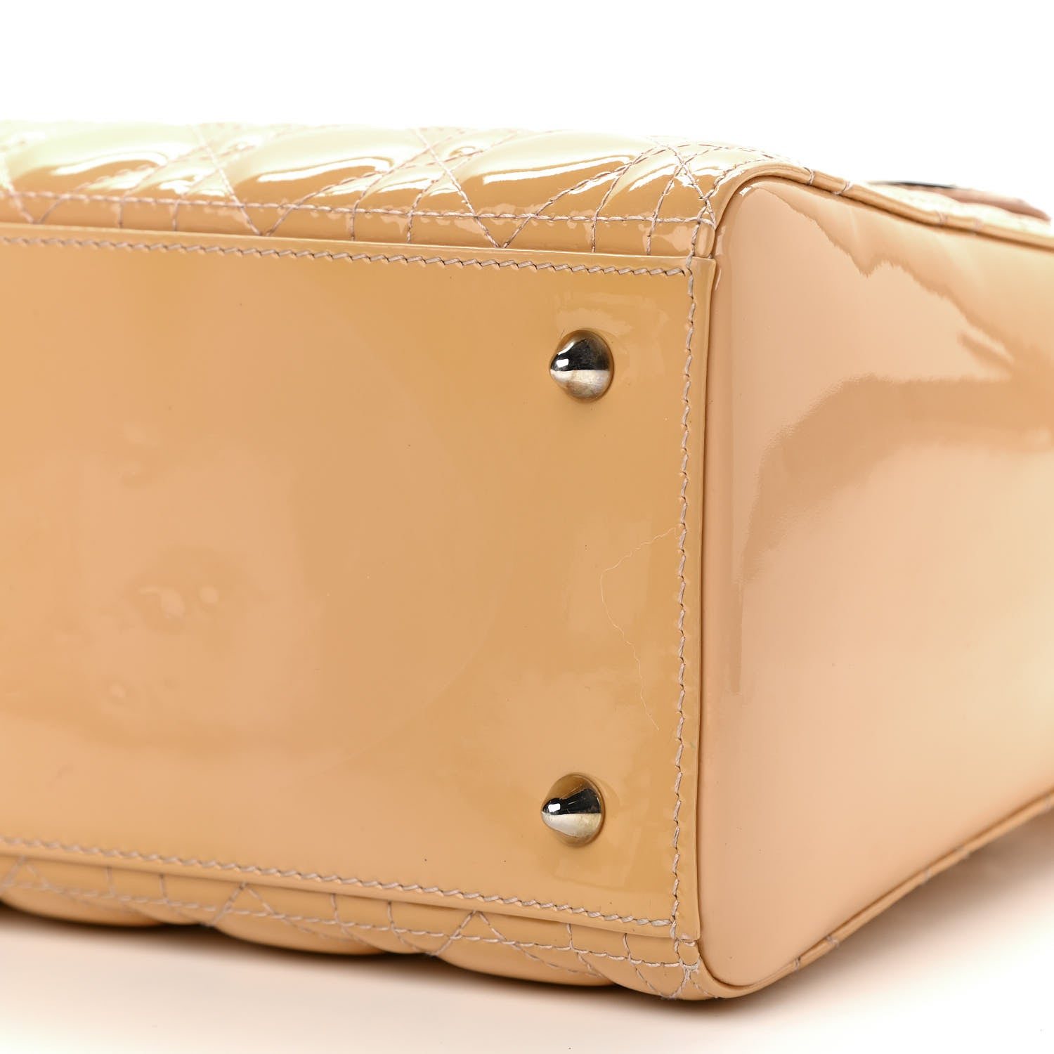 Christian Dior Patent Cannage Medium Lady Dior Beige 10 of 13