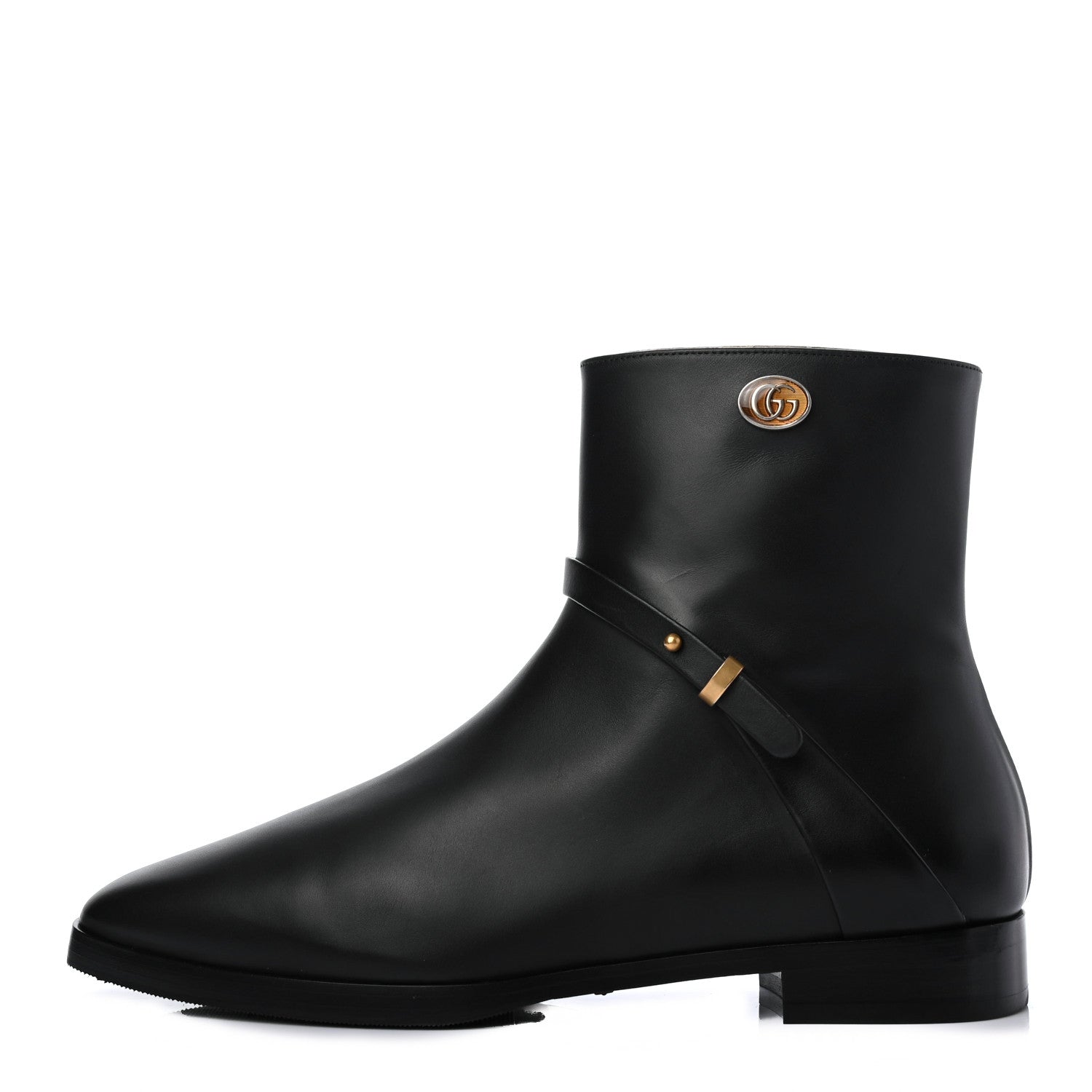Gucci Calfskin GG Ankle Boots 38 Black 1 of 4