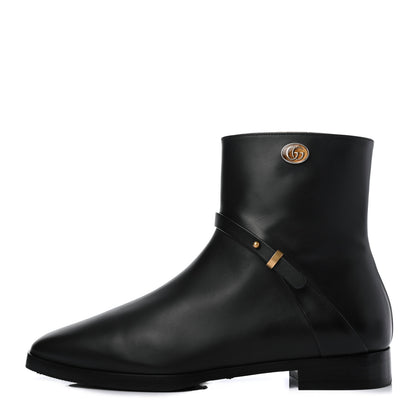 Gucci Calfskin GG Ankle Boots 38 Black 1 of 4