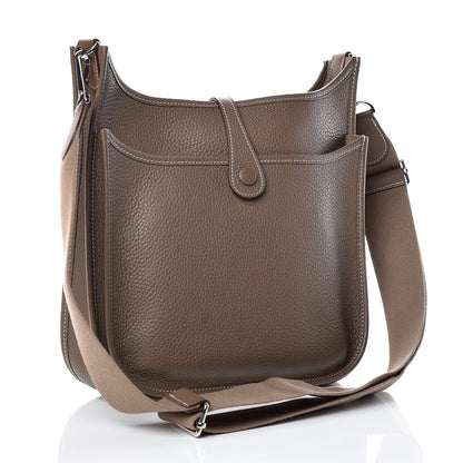Hermes Taurillon Clemence Evelyne III PM Etoupe 3 of 12
