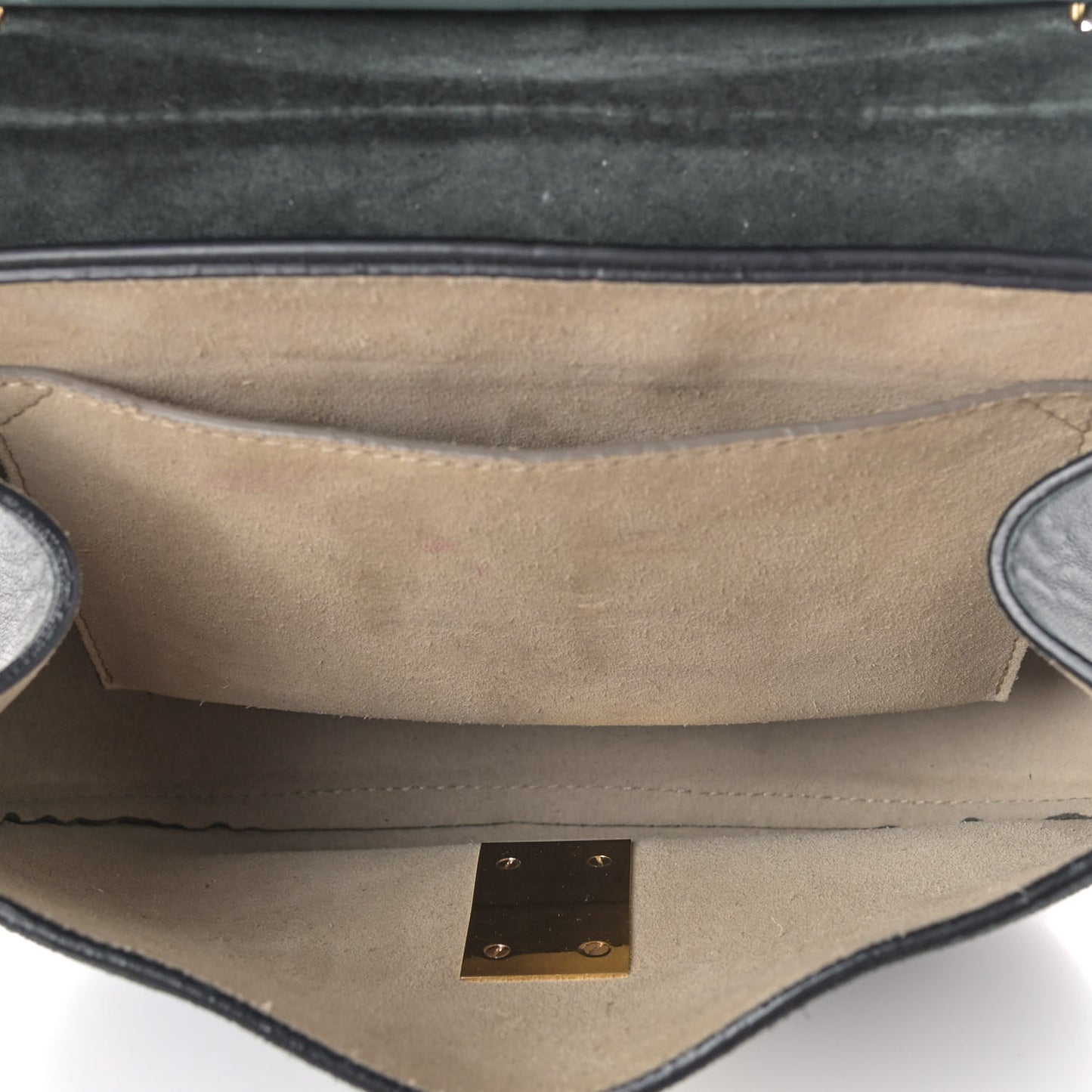 Suede Smooth Calfskin Drew Shoulder Bag Intense Green