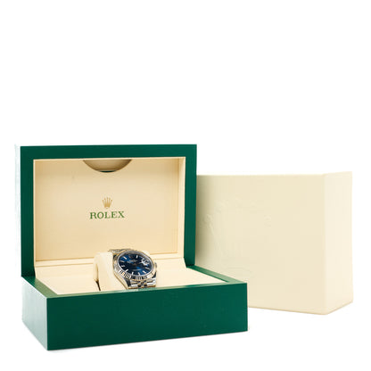 Rolex Stainless Steel 18K White Gold 41mm Oyster Perpetual Datejust Watch Bright Blue 126334 5 of 5