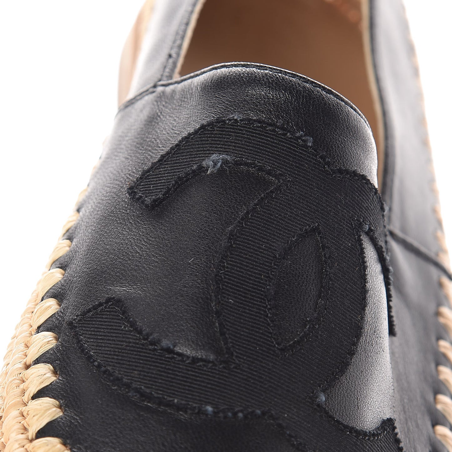Lambskin Grosgrain CC Espadrilles 38 Black