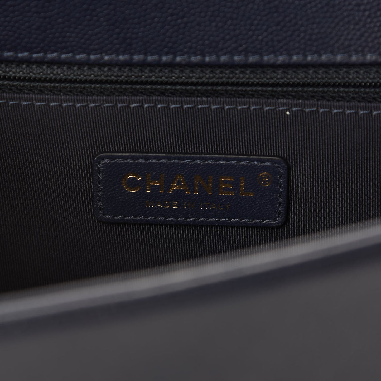 Caviar Quilted New Medium Boy Flap Dark Navy Blue