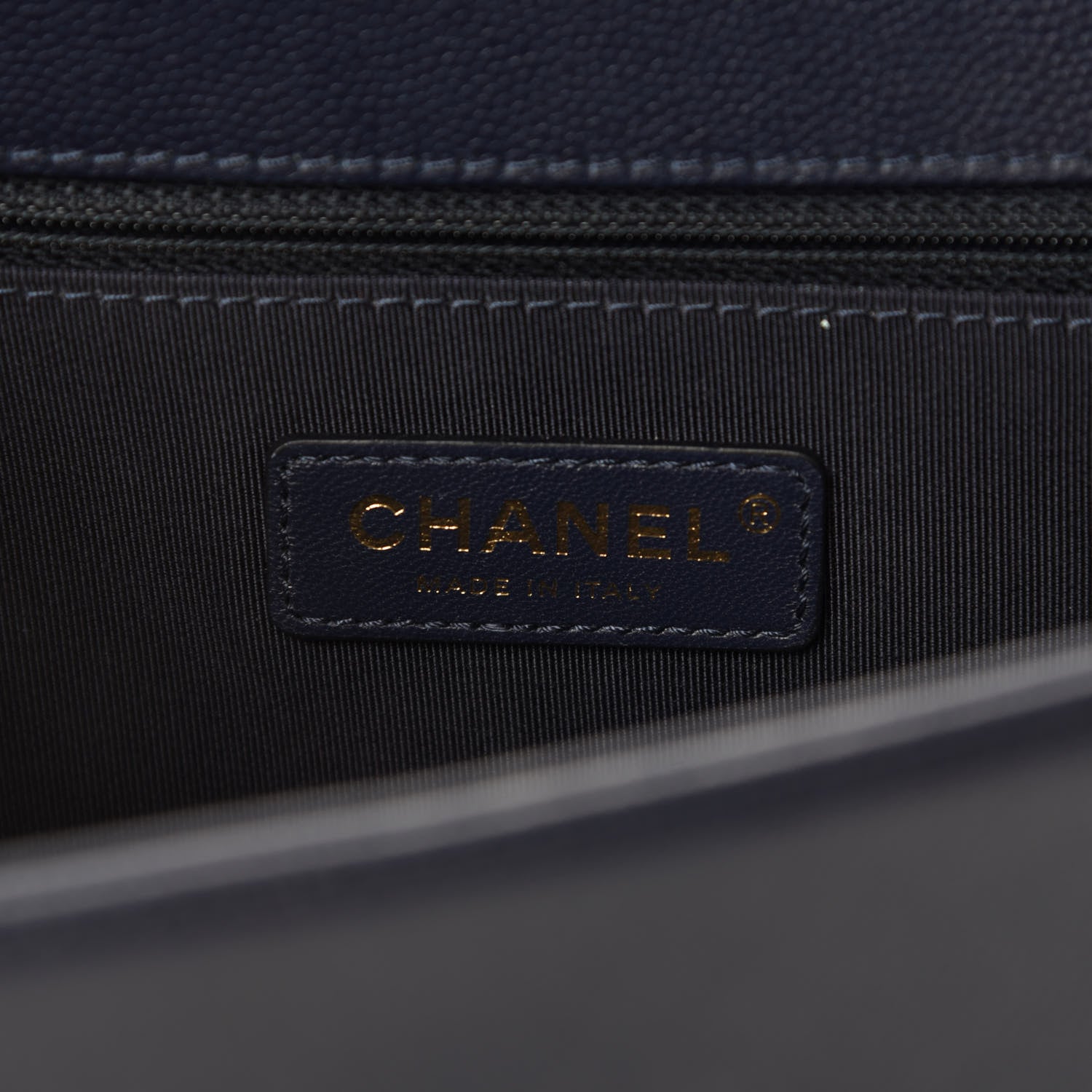 Chanel Caviar Quilted New Medium Boy Flap Dark Navy Blue 8 of 11