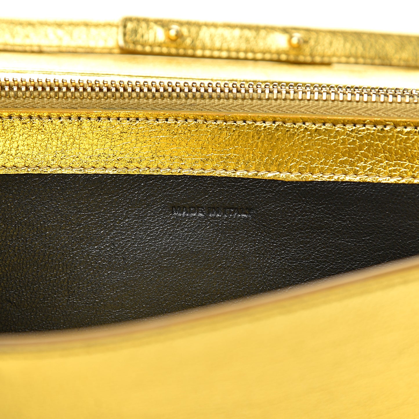 Metallic Calfskin Monogram Chain Wallet Gold