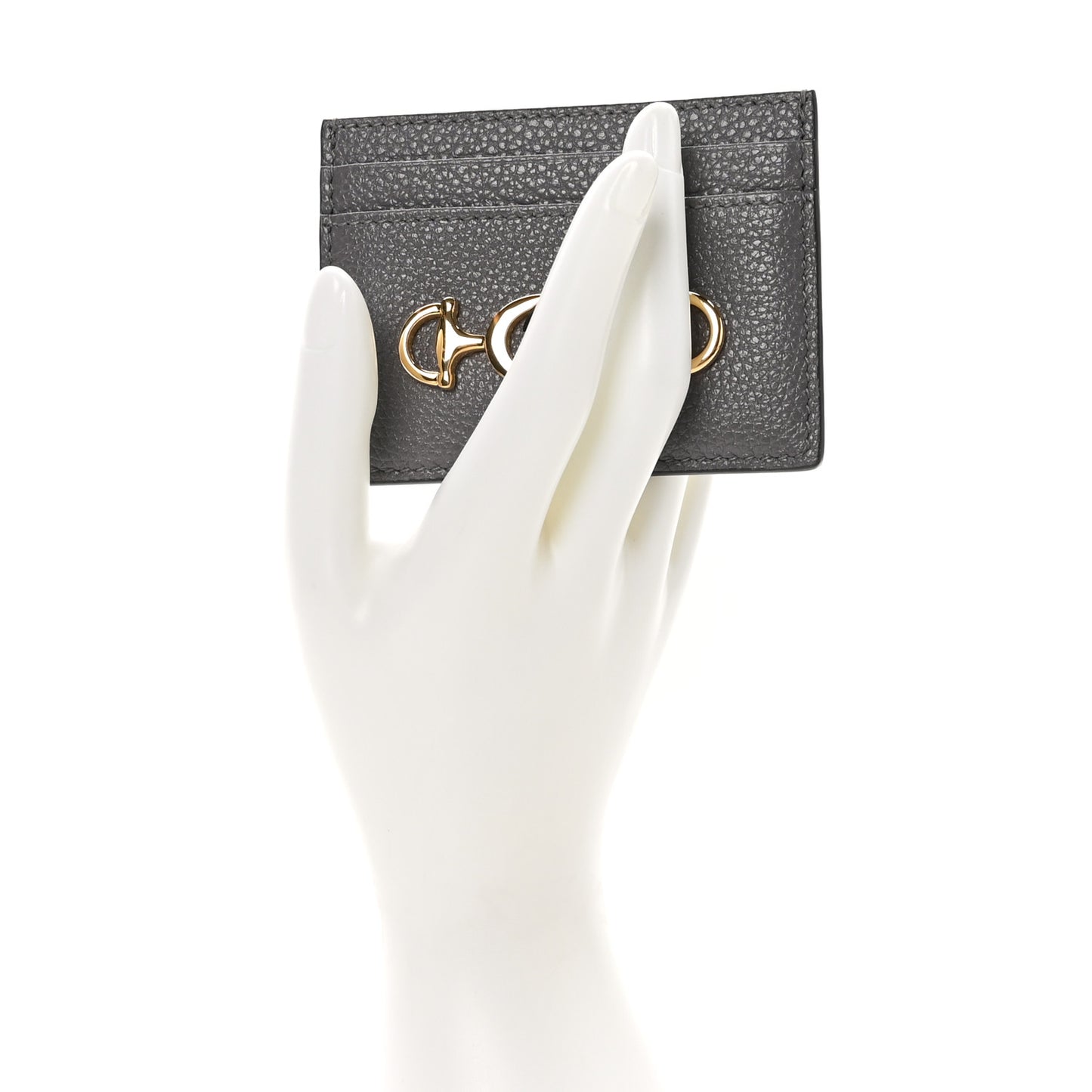 Grainy Calfskin Zumi Card Holder Dusty Grey