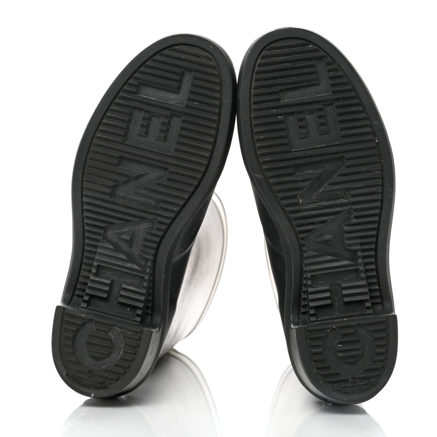 Rubber Logo Rain Boots 39 Black White