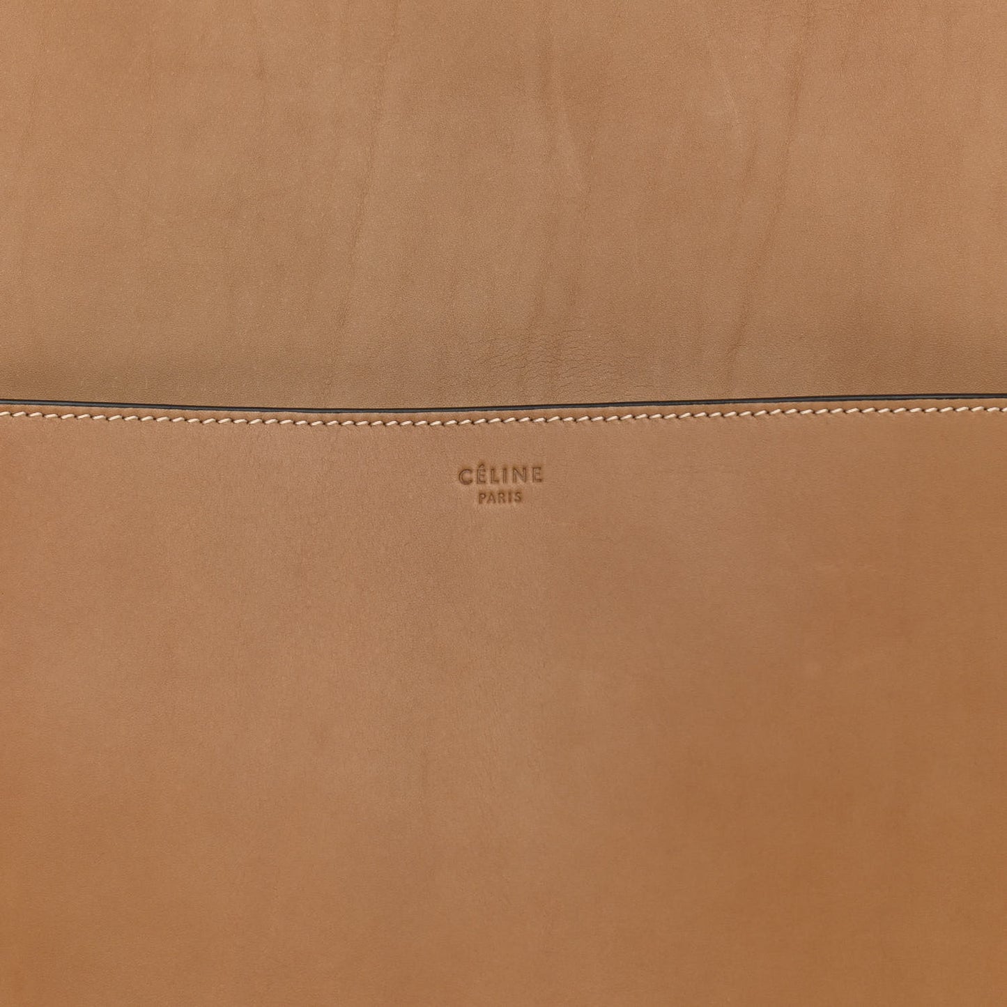 Natural Calfskin Sangle Bucket Bag Light Camel