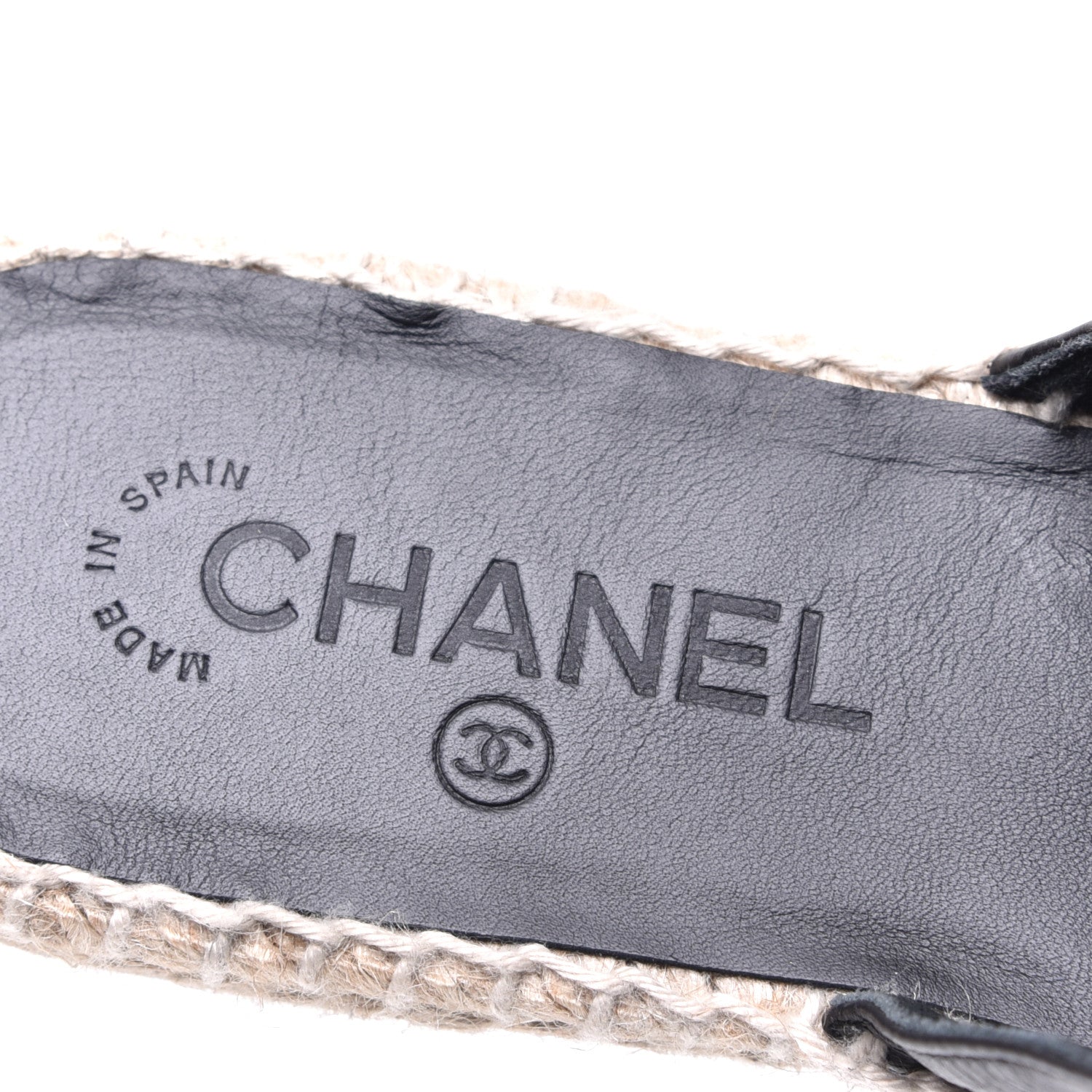 Chanel Calfskin CC Espadrille Mules 39 Black 9 of 11