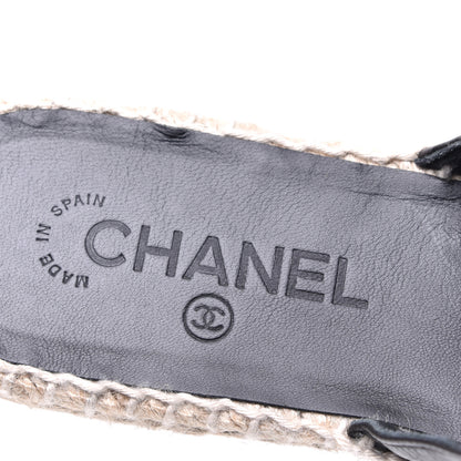 Chanel Calfskin CC Espadrille Mules 39 Black 9 of 11