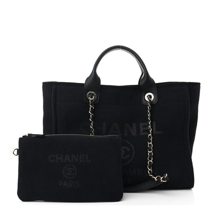 Chanel Mixed Fibers Small Deauville Tote Black 3 of 12