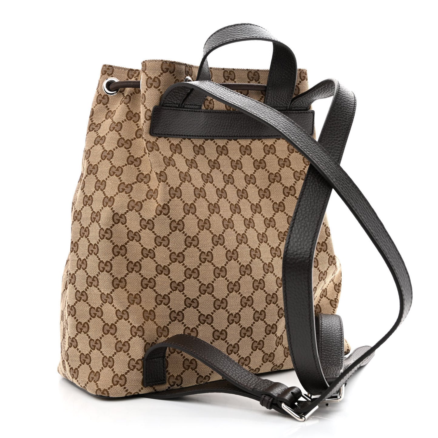 Monogram Dollar Calfskin O Drawstring Backpack Beige Ebony Testa di Moro Dark Chocolate