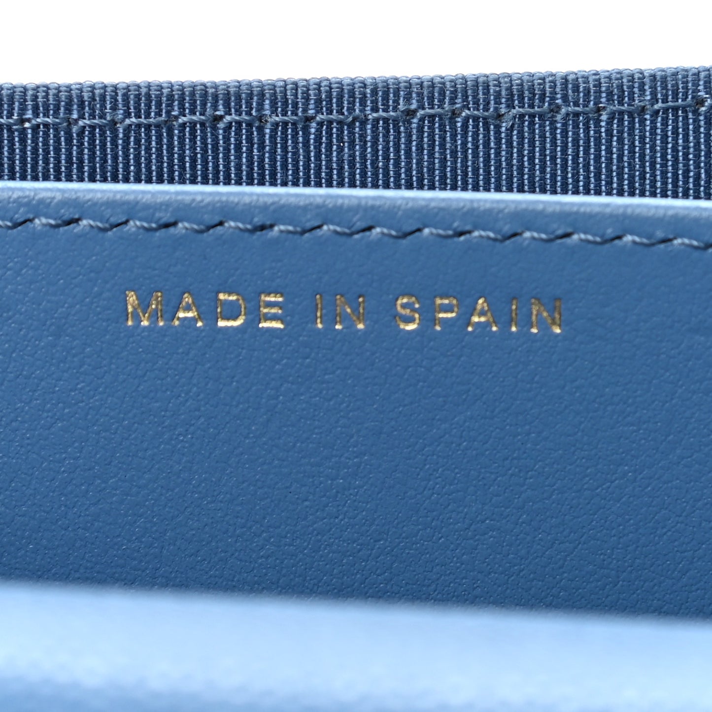 Caviar Quilted Flap Card Holder Chain Wristlet Blue