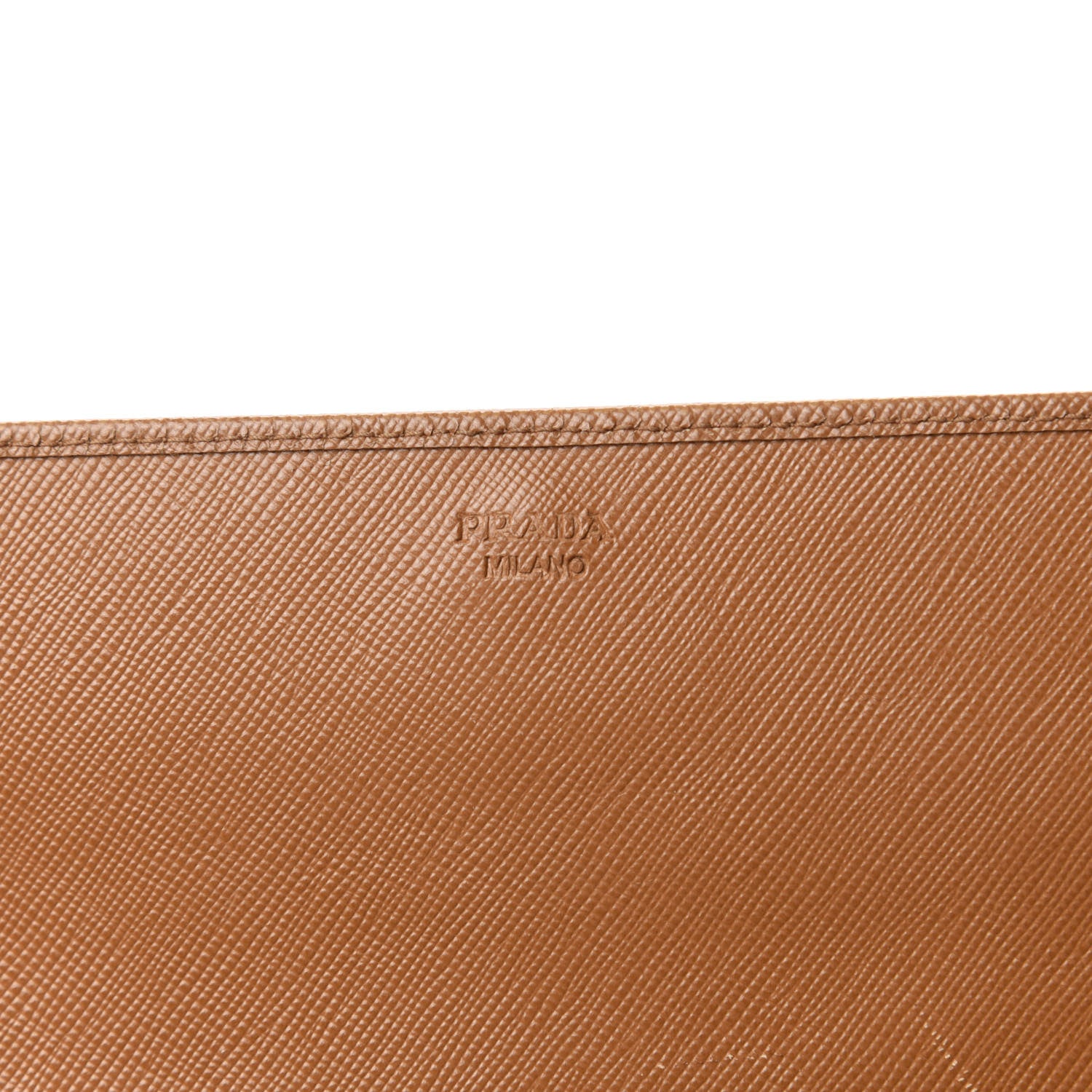 Prada Saffiano Metal Oro Chain Wallet Caramel 6 of 8