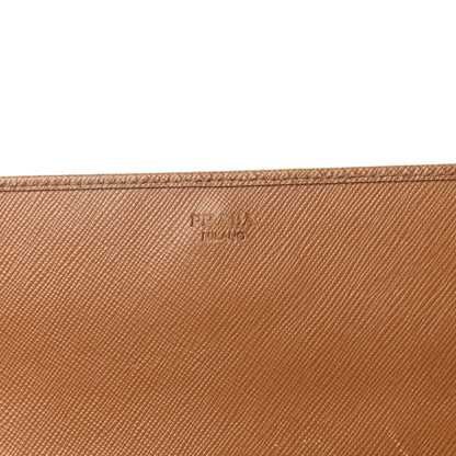 Prada Saffiano Metal Oro Chain Wallet Caramel 6 of 8