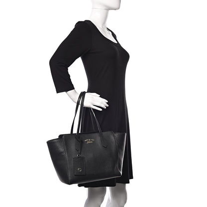 Gucci Pebbled Calfskin Small Swing Tote Black 2 of 15