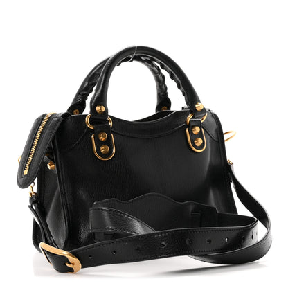 Balenciaga Supple Goatskin Gold Metallic Edge Hardware Mini Le City Uptown Black 4 of 11