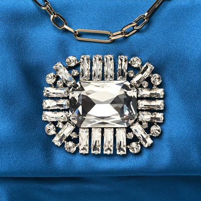 Jimmy Choo Satin Crystal Titania Clutch Blue 6 of 8