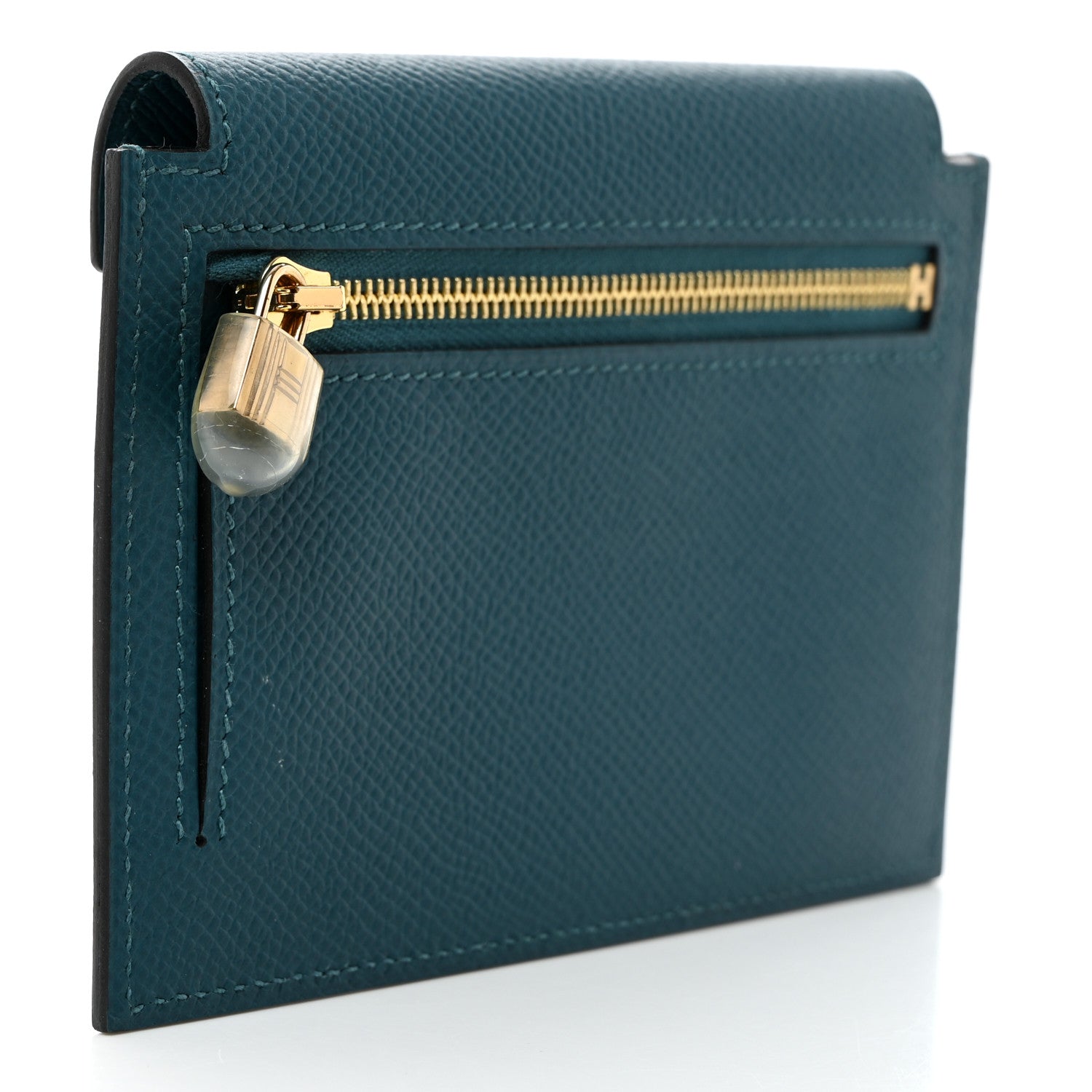 Hermes Epsom Kelly Pocket Compact Wallet Vert Bosphore 3 of 8