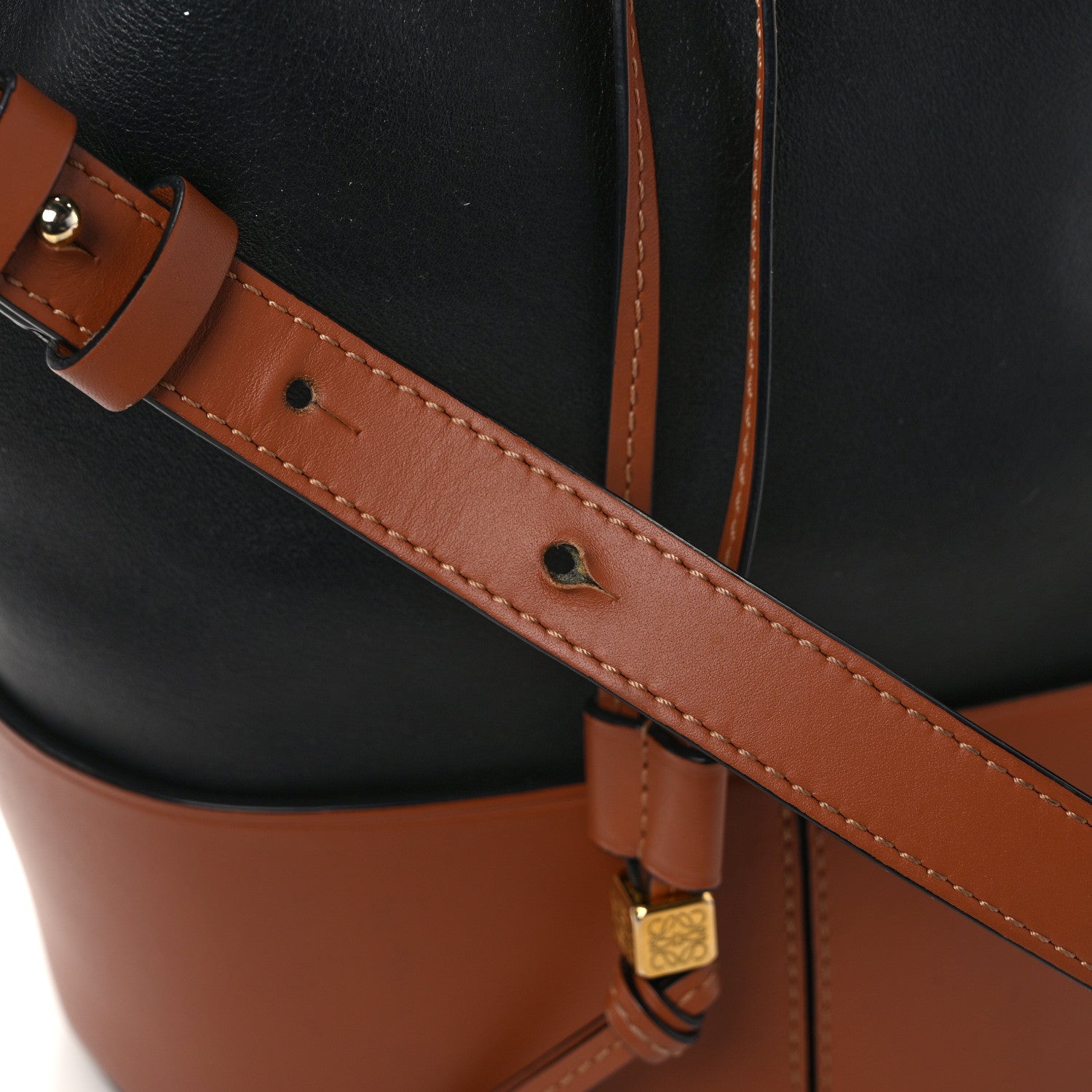 Loewe Calfskin Balloon Bucket Bag Black Tan 12 of 13