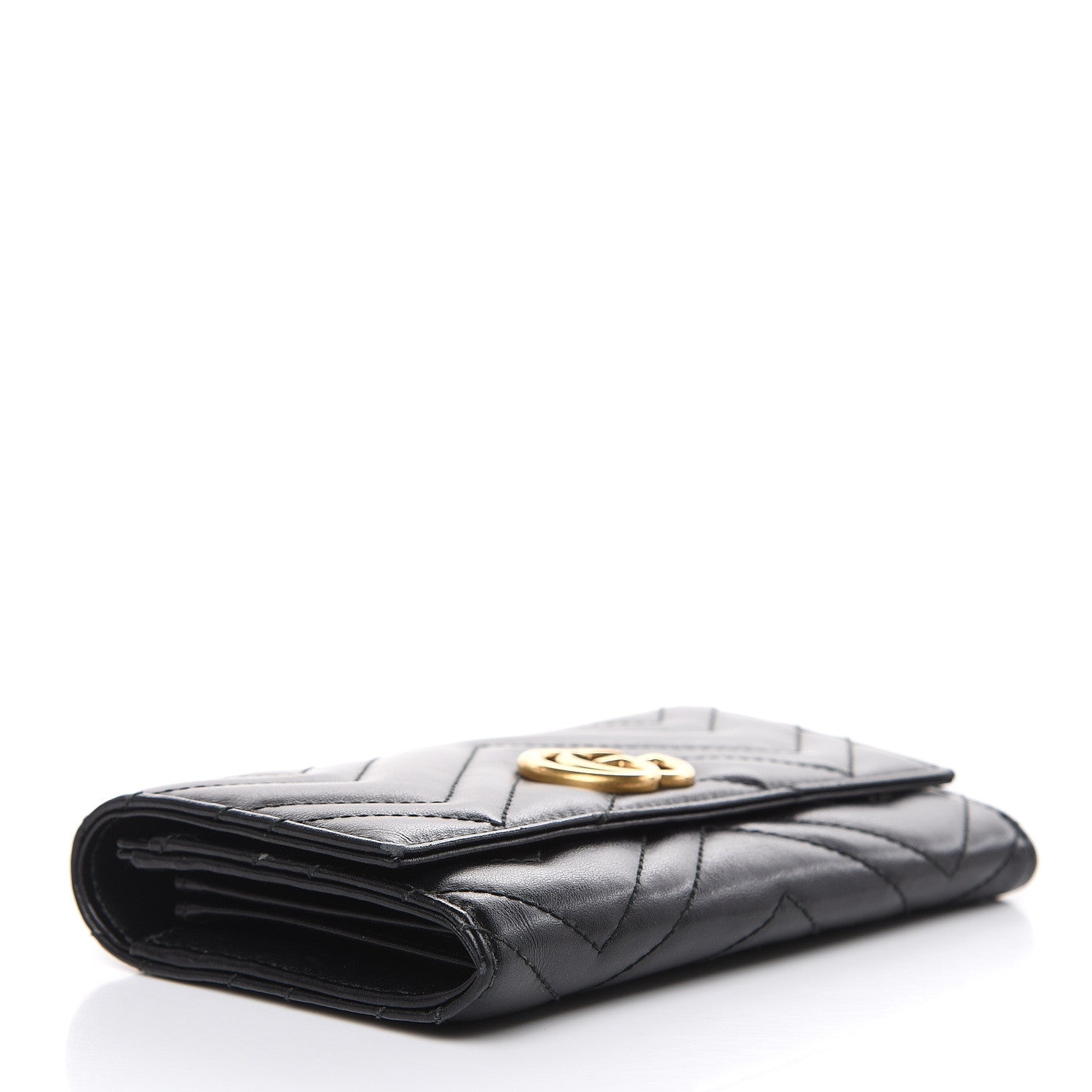 Gucci Calfskin Matelasse GG Marmont Continental Wallet Black 4 of 13