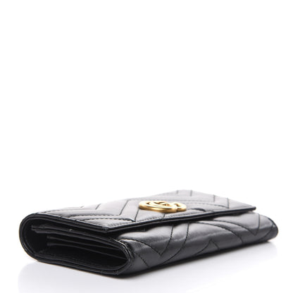Gucci Calfskin Matelasse GG Marmont Continental Wallet Black 4 of 13