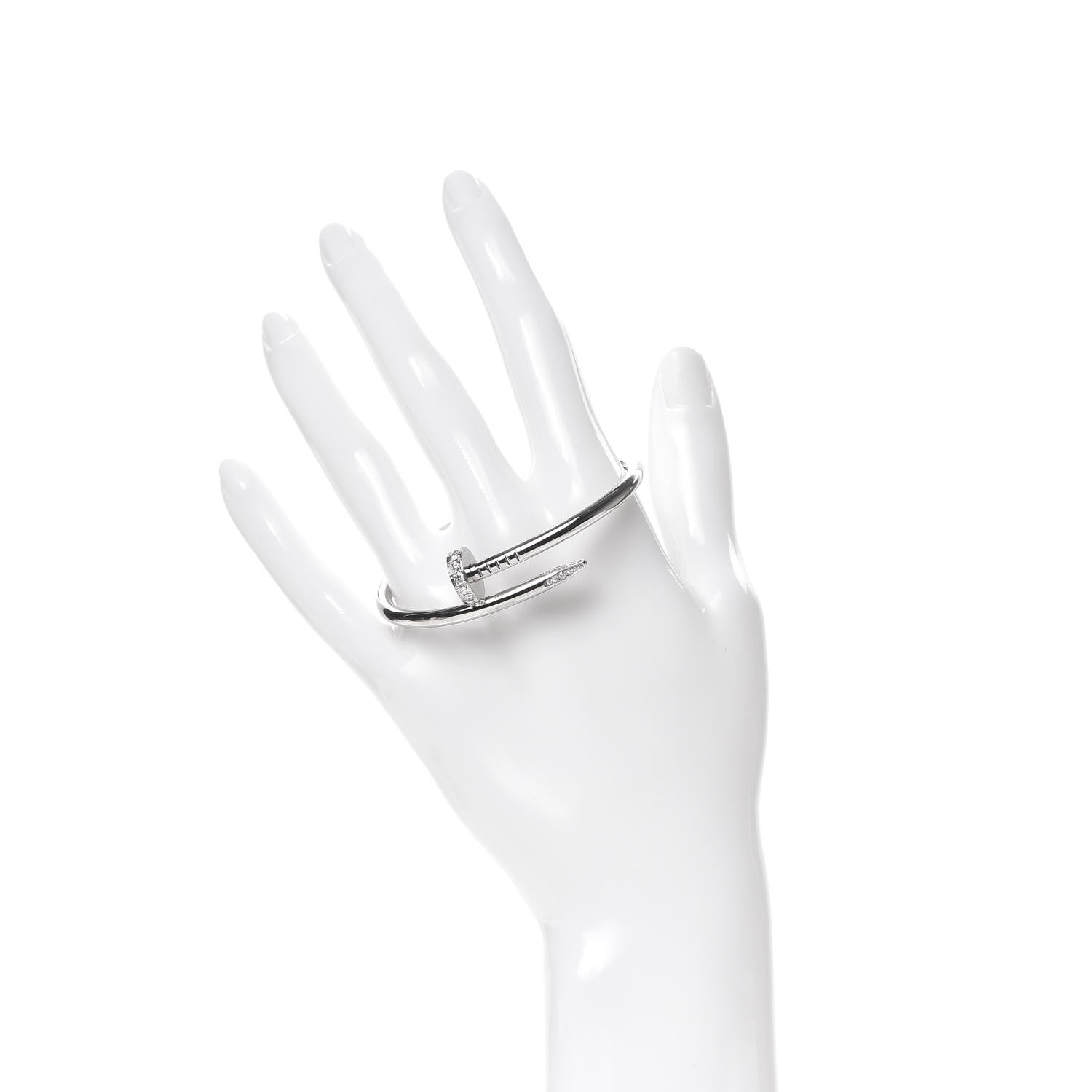 Cartier 18K White Gold Diamond Juste Un Clou Bracelet 15 2 of 6