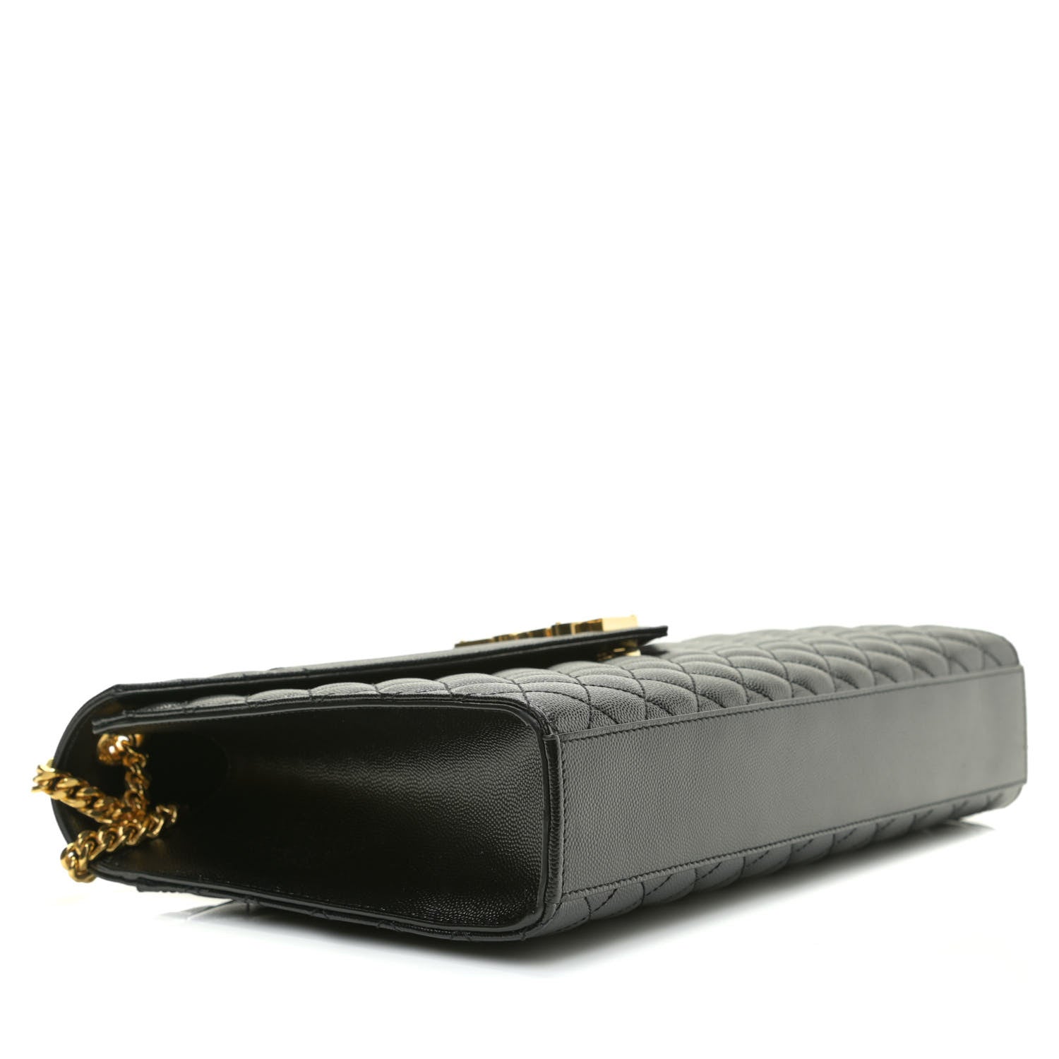 Saint Laurent Grain De Poudre Textured Mixed Matelasse Large Triquilt Monogram Satchel Black 10 of 13