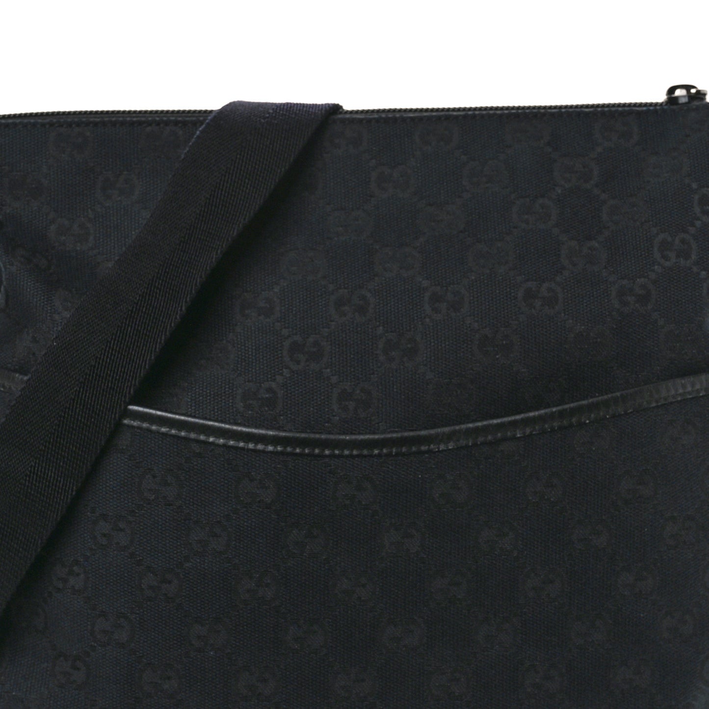 Monogram Calfskin Perforated Medium Flat Messenger Bag Black