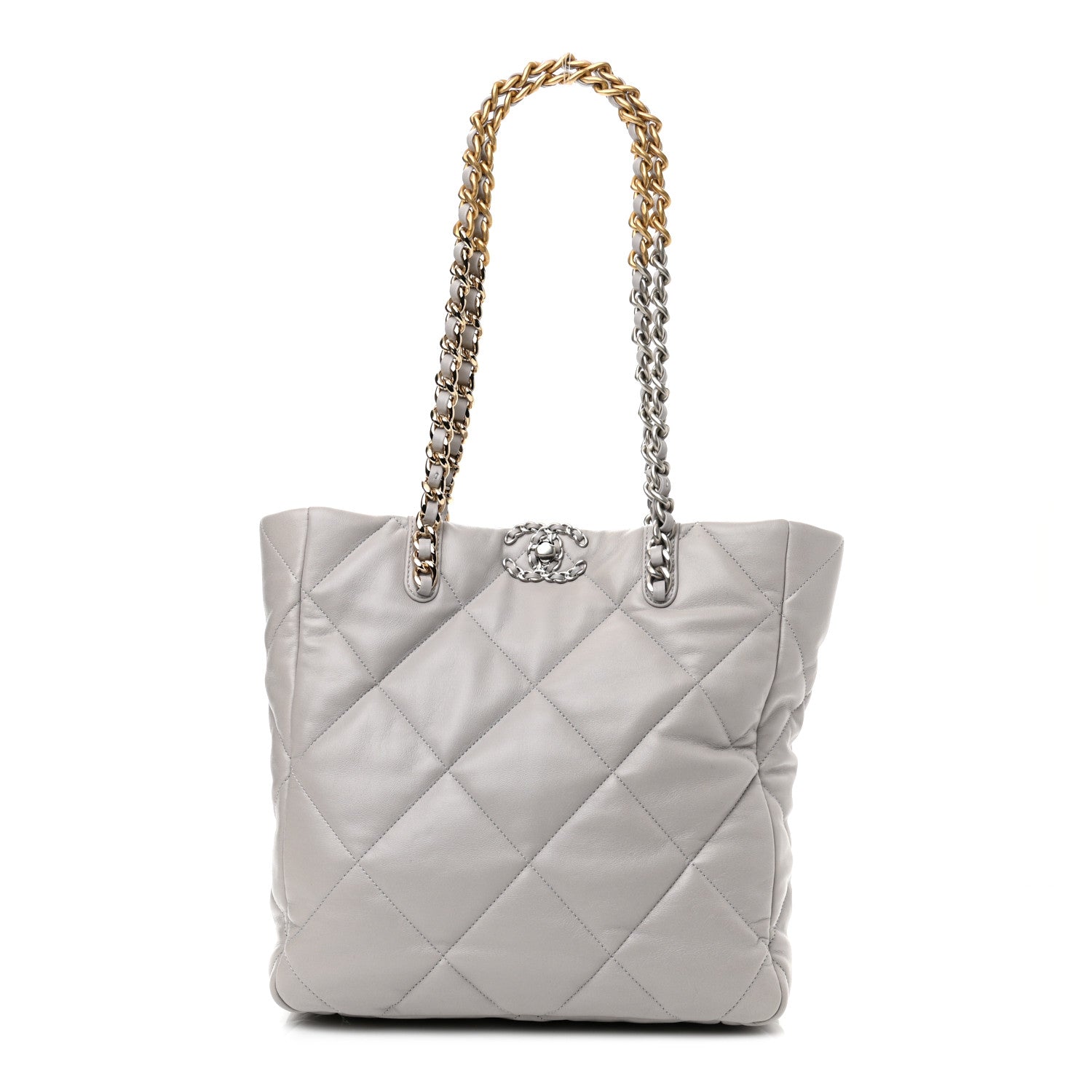 Chanel Lambskin Quilted Chanel 19 Shopping Bag Grey 1 of 11