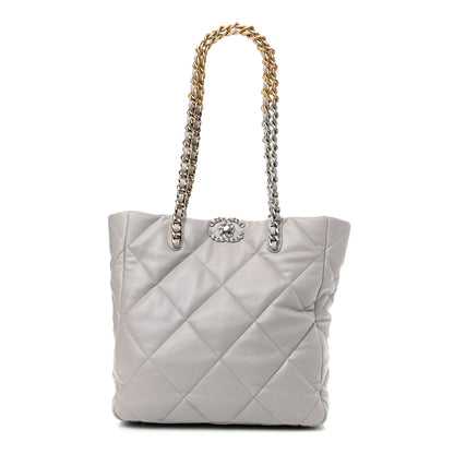 Chanel Lambskin Quilted Chanel 19 Shopping Bag Grey 1 of 11