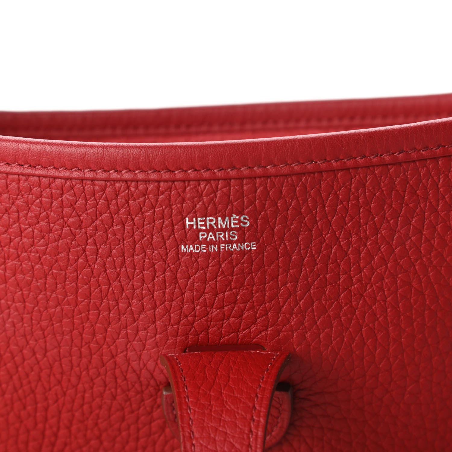 Hermes Taurillon Clemence Evelyne III PM Rouge Garance 8 of 9