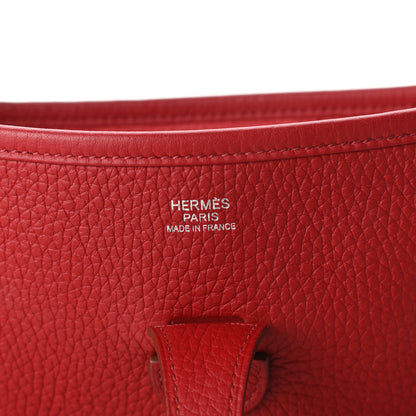 Hermes Taurillon Clemence Evelyne III PM Rouge Garance 8 of 9