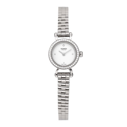 Hermes 18K White Gold Diamond 16mm Faubourg Quartz Watch 1 of 4