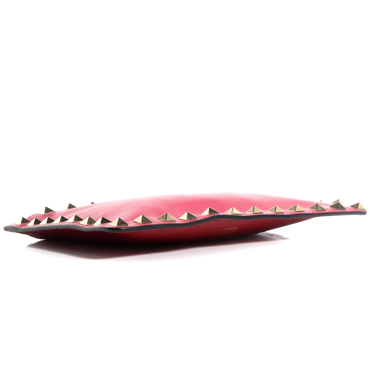 Valentino Garavani Vitello Italian Pop Small Rockstud Zip Pouch Deep Rose Scarlet 4 of 9