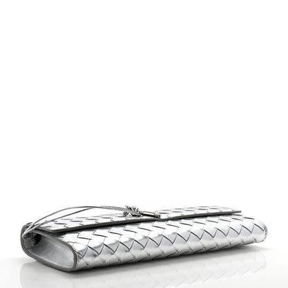 Bottega Veneta Metallic Nappa Intrecciato Long Andiamo Top Handle Silver 4 of 9