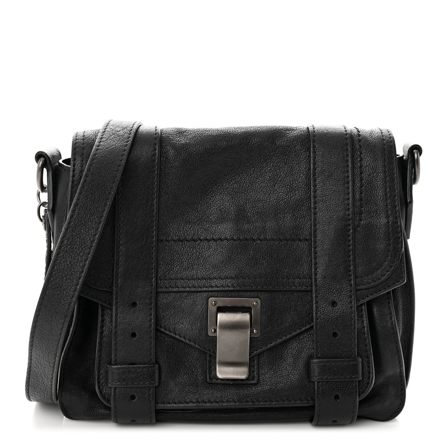 Lambskin PS1 Mini Pouch Messenger Black