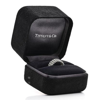 Tiffany Platinum Diamond Jazz Three-Row Band Ring 49 4.75 5 of 5