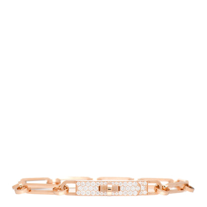 Hermes 18K Rose Gold Diamond Pave PM Kelly Chaine Bracelet SH 1 of 5